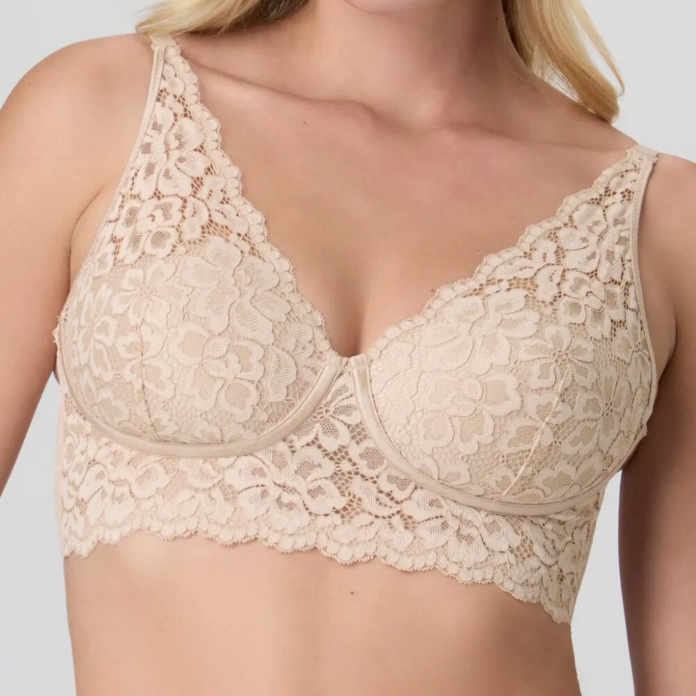 Maidenform Lightly Lined Convertible Lace Bralette 38B Paris Nude DM1188 NWT